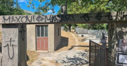 NOVI VANDALIZAM U MOSTARU Oskrnavljeno pravoslavno groblje: Iscrtani ustaški simboli i upućena jeziva poruka
