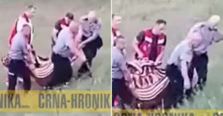 DRAMA U KRAJINI Policija iznosi razbojnika kojeg je upucala žena u kući (VIDEO)