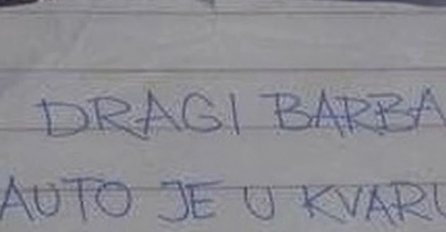 PORUKA STUDENTICE NA AUTU NASMIJALA CIJELI REGION: Je li ovo najbolja ideja za besplatan parking - ČEKAJTE DA VIDITE CIJELU SLIKU (FOTO)