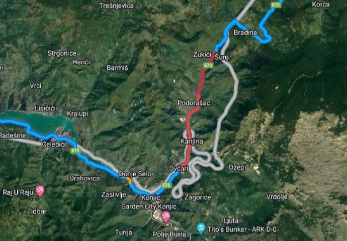 Kolona vozila kod Bradine sve duža, građani mole nadležne da nešto hitno poduzmu