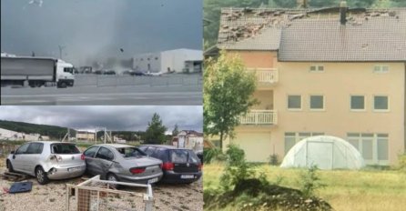 SNAŽAN VJETAR POPUT TORNADA POHARAO GRAD U BiH: Uništeni krovovi, automobili...