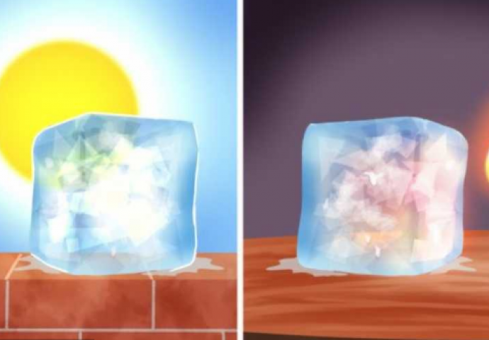 MOZGALICA : Šta mislite koja kocka leda će se prije istopiti? Mnogi pogrešno odgovore na ovo pitanje