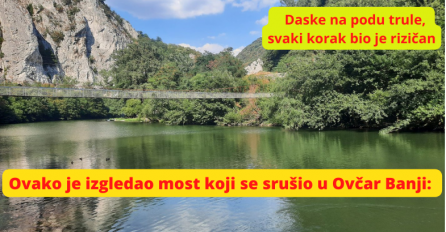 Ovako je izgledao most koji se srušio u Ovčar Banji: Daske na podu trule, a svaki korak bio je rizičan