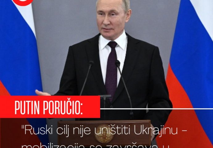 Putin iz Astane poručio: "Ruski cilj nije uništiti Ukrajinu - mobilizacija se završava u roku dvije sedmice"