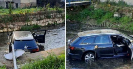 Saobraćajna nesreća u Travniku: Auto završilo u rijeci Lašvi