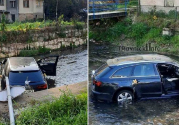 Saobraćajna nesreća u Travniku: Auto završilo u rijeci Lašvi