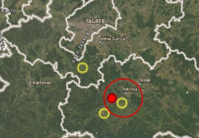 Zemljotres  magnitude 3.4 zatresao središnju Hrvatsku