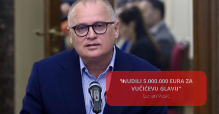 NUDILI 5.000.000 EURA ZA VUČIĆEVU GLAVU Vesić: Krajnje je vrijeme da se otkrije ko politički podržava klan