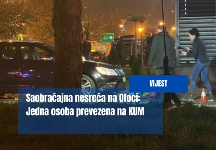 Saobraćajna nesreća na Otoci: Jedna osoba prevezena na KUM