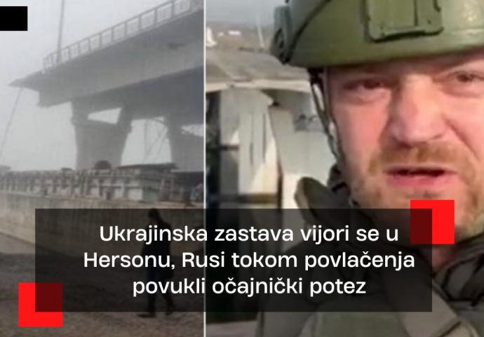 Ukrajinska zastava vijori se u Hersonu, Rusi tokom povlačenja povukli očajnički potez