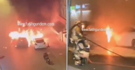 Pogledajte prve snimke eksplozije u Istanbulu, gore tri automobila