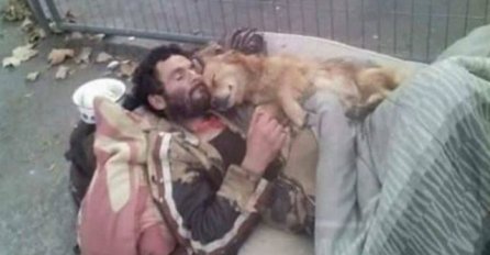 ONI MIRNO SPAVAJU: Beskućnik spava ZAGRLJEN SA SVOJIM PSOM na ulici! (VIDEO)