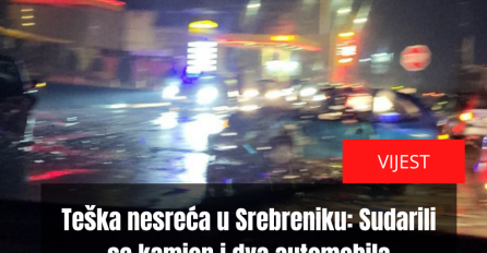 Teška nesreća u Srebreniku: Sudarili se kamion i dva automobila, ima povrijeđenih