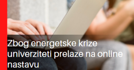 Zbog energetske krize univerziteti primorani na online nastavu