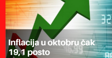 Od stabilizacije cijena još uvijek ništa: Inflacija u oktobru čak 19,1 posto