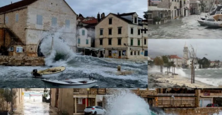 Veliko nevrijeme u Dalmaciji: Pod vodom rive i ulice u Vodicama, Hvaru, Bolu....