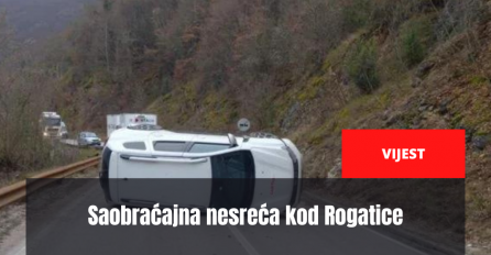 Saobraćajna nesreća kod Rogatice: Prevrnuto vozilo Caritasa