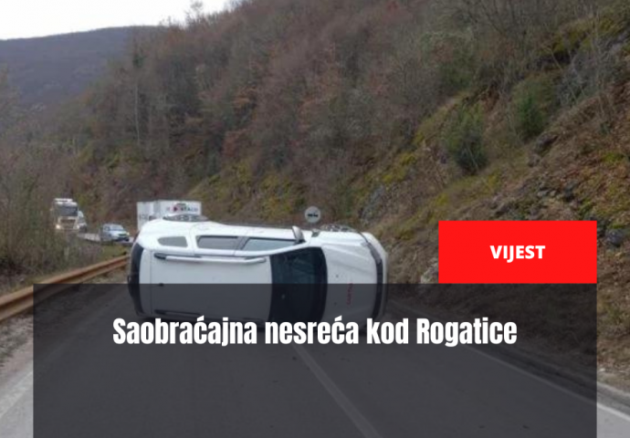 Saobraćajna nesreća kod Rogatice: Prevrnuto vozilo Caritasa
