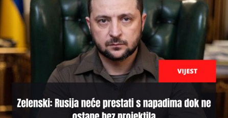 Zelenski: Rusija neće prestati s napadima dok ne ostane bez projektila