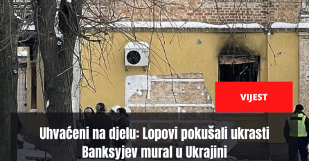 Uhvaćeni na djelu: Lopovi pokušali ukrasti Banksyjev mural u Ukrajini