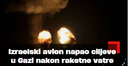 Izraelski avion napao ciljeve u Gazi nakon raketne vatre