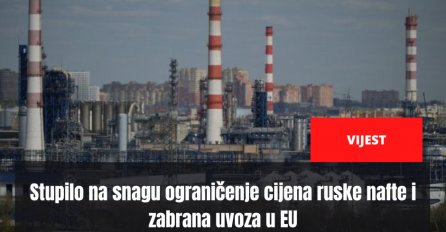 Stupilo na snagu ograničenje cijena ruske nafte i zabrana uvoza u EU