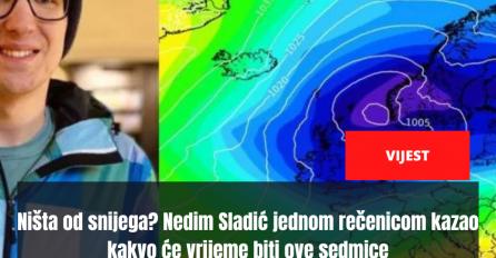 Ništa od snijega? Nedim Sladić jednom rečenicom kazao kakvo će vrijeme biti ove sedmice