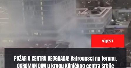 POŽAR U CENTRU BEOGRADA! Vatrogasci na terenu, OGROMAN DIM u krugu Kliničkog centra Srbije