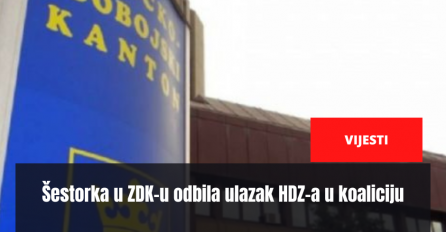 Šestorka u ZDK-u odbila ulazak HDZ-a u koaliciju
