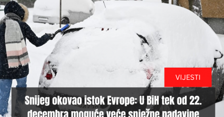 SNIJEG OKOVAO ISTOK EVROPE: U BiH tek od 22. decembra moguće veće snježne padavine