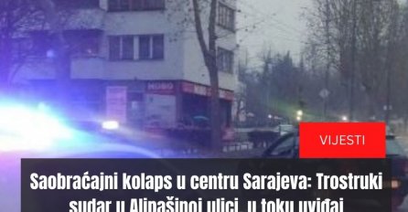 Saobraćajni kolaps u centru Sarajeva: Trostruki sudar u Alipašinoj ulici, u toku uviđaj