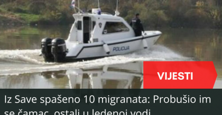 Iz Save spašeno 10 migranata: Probušio im se čamac, ostali u ledenoj vodi