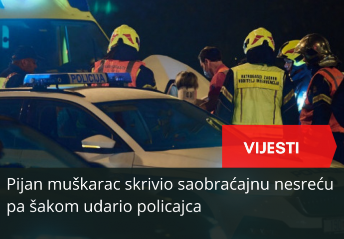 Pijan muškarac skrivio saobraćajnu nesreću pa šakom udario policajca