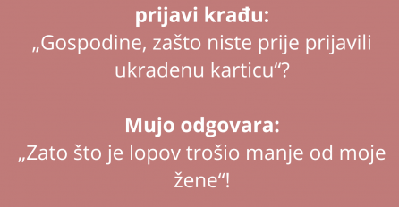 VIC DANA: Muji ukrali kreditnu karticu