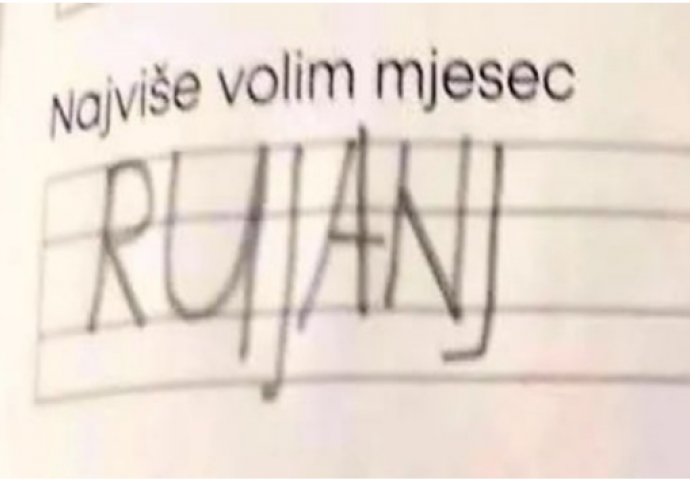 Učenik je morao napisati koji mu je najdraži mjesec: VALJAT ĆETE SE OD SMIJEHA KAD ČUJETE ZAŠTO