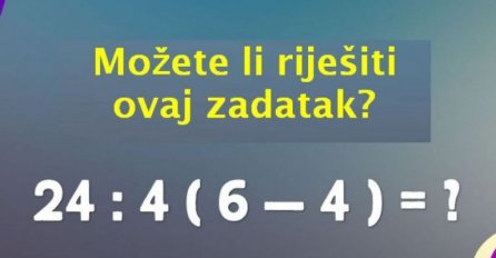 MATEMATIČKA MOZGALICA: Možete li riješiti ovaj zadatak?