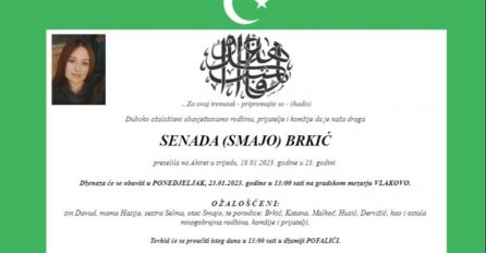 SUTRA DŽENAZA DJEVOJCI KOJA SE UTOPILA U MILJACKOJ: Iza nje ostali roditelji, sin i sestra