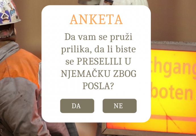 ANKETA/Da vam se pruži prilika, da li biste se PRESELILI U NJEMAČKU ZBOG POSLA?