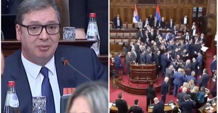 DVADESETAK POSLANIKA KRENULO NA VUČIĆA: Pogledajte trenutak kada je došlo do opšteg METEŽA u Skupštini (VIDEO)