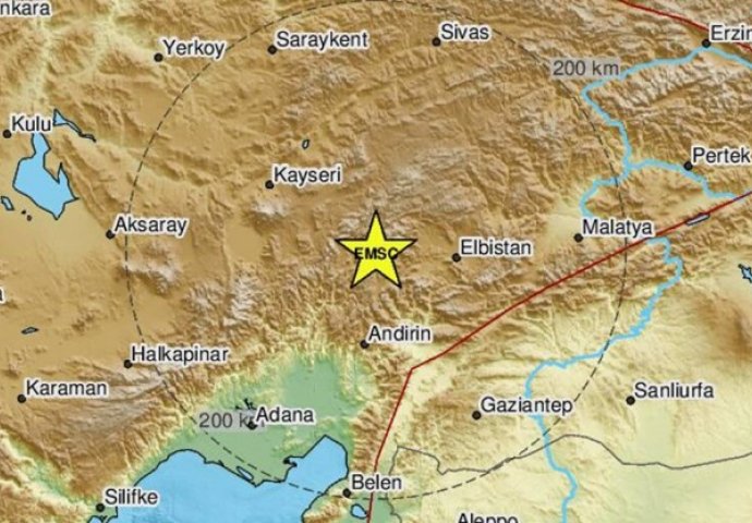 EMSC JAVLJA: Novi zemljotres u Turskoj