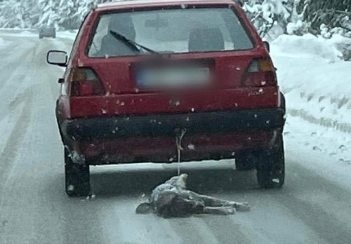 Muškarac za automobil vezao psa i vukao ga cestom, a onda ga bacio u šumu