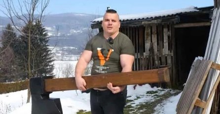 "OVO NE MOŽE NIKO" Bosanski Hulk se latio sjekire i pokazao nadljudsku snagu: Dvojica je nose, a on rukuje kao da je čačkalica