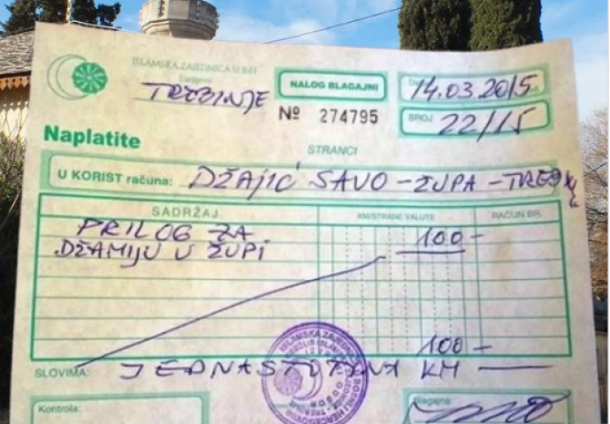 SAVO IZ TREBINJA svake godine uplaćuje 100 KM za džamiju: U znak poštovanja prema komšijama muslimanima