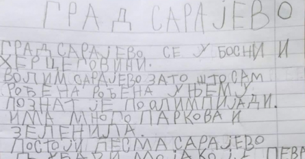 Djevojčica iz Beograda napisala sastav o Sarajevu koji je postao HIT na društvenim mrežama: GRAD SARAJEVO JE..
