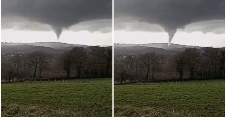 TORNADO PROTUTNJAO FRANCUSKOM: Vozač stao i snimio pijavicu koja je projurila gradom Ponterion! Nosila krovove! (VIDEO)