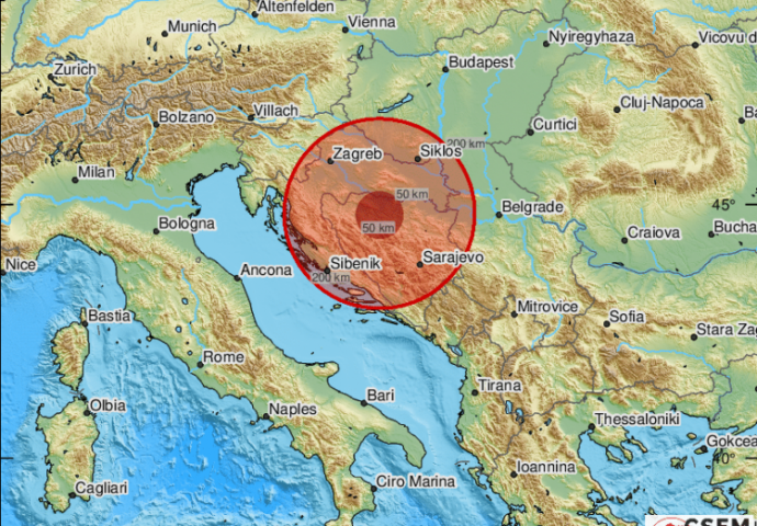 Zemljotres jačine 3,8 stepeni po Richteru pogodio BiH, epicentar kod Banjaluke