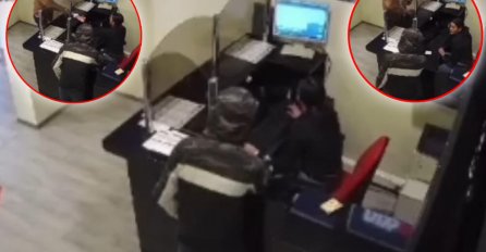 OVAKVA PLJAČKA SE RIJETKO VIĐA: Pogledajte komičan snimak iz Prijedora, upada u kladionicu, radnica mrtva hladna, a mušterija ukopana