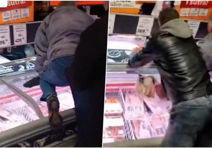 NOVI HAOS U SUPERMARKETU! DOBIO KIŠOBRAN U GLAVU ZBOG PLEĆKE OD 400 DINARA: Ljudi se penju na frižidere POTPUNI KOLAPS (VIDEO)