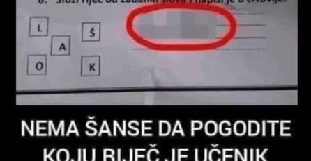 REGION SE TRESE OD SMIJEHA, UČENIK DOBIO ZADATAK DA SLOŽI RIJEČ OD PONUĐENIH SLOVA: Kad je učiteljica vidjela koju riječ je napisao, ODMAH JAVILA RODITELJIMA