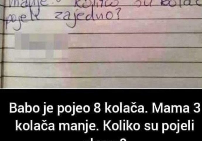 BABO JE POJEO 8 KOLAČA, MAMA JE POJELA 3 KOLAČA MANJE! Koliko su kolača pojeli skupa – ODGOVOR DJEČAKA IZ BOSNE NASMIJAO REGION